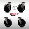 thumbnail image 2 of 8 Inch 316SS Polyolefin Caster Set with Delrin Bearings 4 Swivel Locks 2 Brakes, 2 of 2