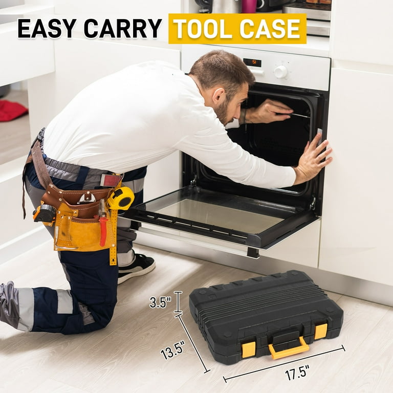 Ktaxon 198 Piece Tool Set, General Household Hand Tool Kit Socket Wrench Auto Repair Tool, W/ Storage Case, Yellow