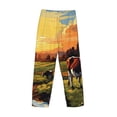 thumbnail image 3 of Vsdgher Oil Painting Style Pasture Cow Print Mens Pajama Pants Sleep & Lounge Pants, PJ Bottoms With elastic waistb and Pockets, 3 of 5
