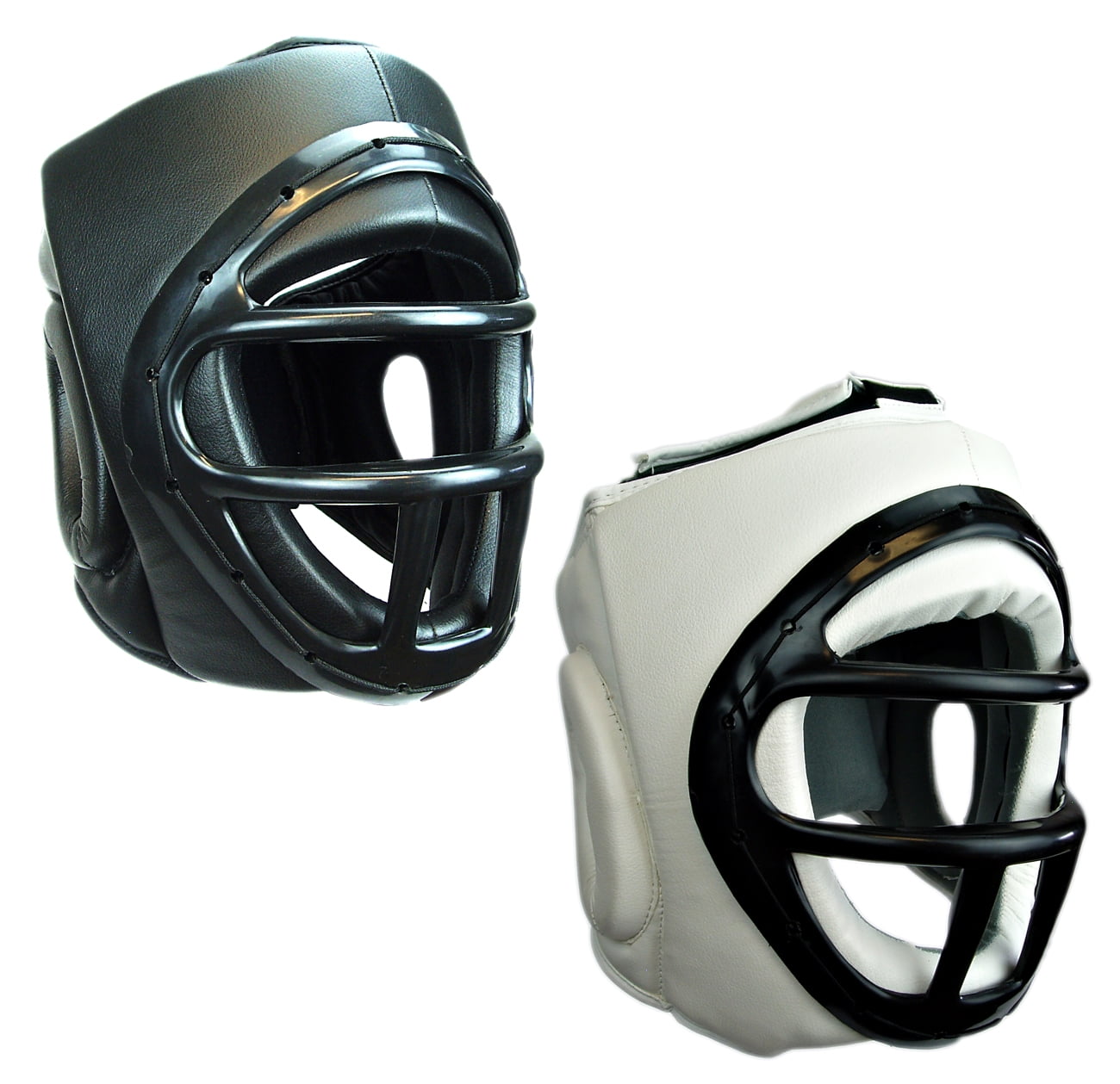 MMA Clear Face Shield Head Gear Black Mask Guard Sparring Hook & Loop Closures 