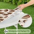 thumbnail image 5 of Brown Footballs on Beige Pattern Round Fitted Tablecloth with Elastic Edge,Dining Table Cover Waterproof,Outdoor Round Tablecloth for Camping,Dining,Indoor and Outdoor, 5 of 7