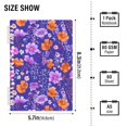 thumbnail image 2 of FORMRS 1-Subject Spiral Notebook 8" x 5" College Ruled 60 Refillable Sheet A5 Hard Cover, Purple Wildflowers Pattern, 2 of 7