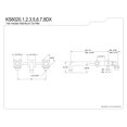 thumbnail image 5 of Kingston Brass KS6026DX Concord Two-Handle Wall Mount Roman Tub Faucet, Polished Nickel, 5 of 7