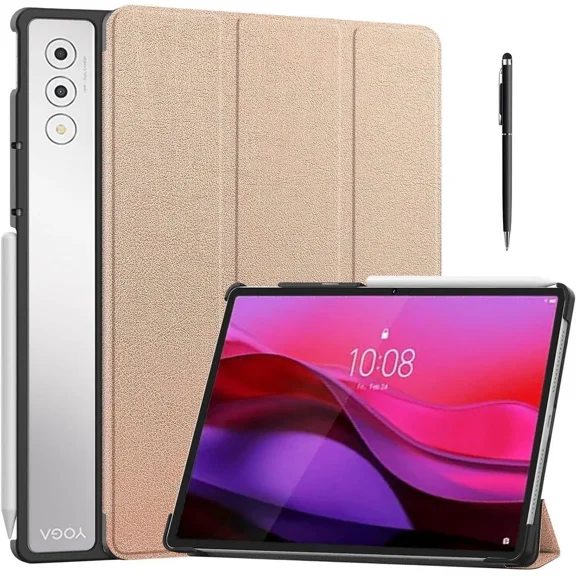 Case for Lenovo Yoga Tab Plus 12.7 inch 2025 TB520FU, Slim Smart Cover Lightweight Hard Shell Protective Cover with Multi-Angle Stand, Universal Stylus Pen
