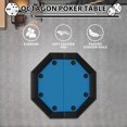 thumbnail image 2 of 8-Player Octagonal Poker Table with Metal Frame, Water-Resistant Padded Rail, and Stainless Steel Cup Holders – Perfect for Texas Hold'Em, Blackjack, and Home Casino Games, 2 of 8