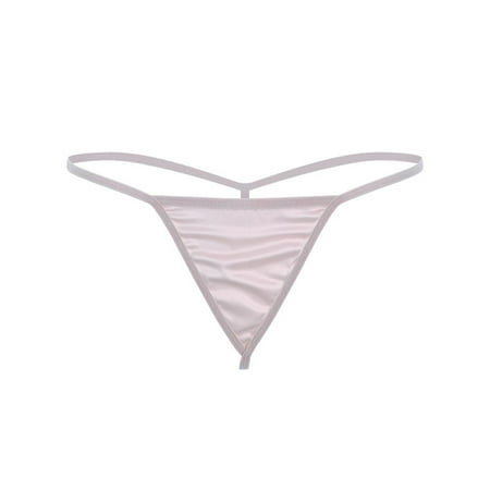 Xiaoxatg Sexy Panties for Women Ladies Charm Satin Low Rise Solid Color Thin Belt Sexy Thong Panties Womens No Show Panties Boy Shorts