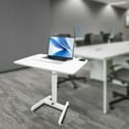 thumbnail image 3 of Height Adjustable Mobile Standing Desk with Wheels, Durable Iron Construction, Wide Tabletop for Home, Office, and Classroom Use - Easy to Move and Clean, 3 of 7