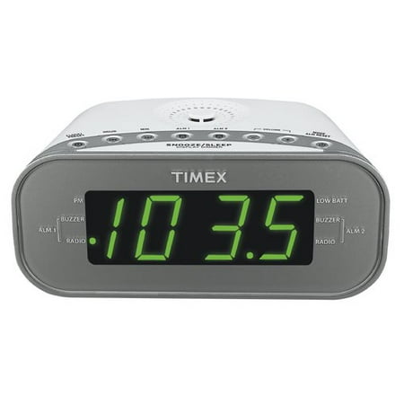 clock alarm radio timex dual led display fm am walmart digital wall mp3 manual