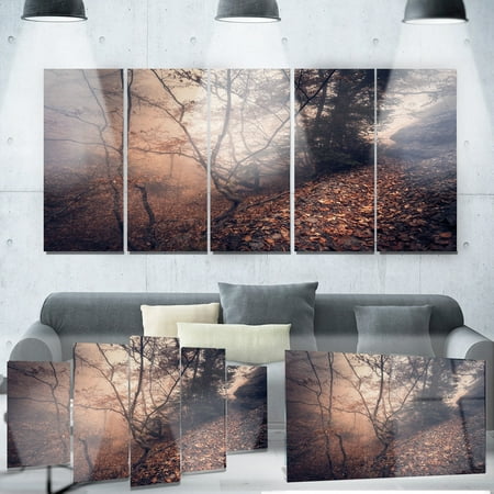 Leaf Design Wall Grille - DESIGN ART Designart 'Vintage Style Leaves and Trees' Landscape Photo Metal Wall Art