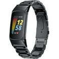 thumbnail image 1 of Bands Compatible with Fitbit Charge 6/Charge 5 Metal Stainless Steel WatchBand-Replacement Classic Durable Solid Link Accessory Buckle Metal Strap Wrist Band for Charge 6/Charge 5 Fitness Tracker, 1 of 6