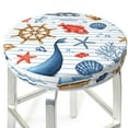 thumbnail image 6 of Goofa Watercolor Nautical Printed Stool Covers Round, Waterproof Round Bar Stool Covers Anti-Slip Round Bar Stool Seat Cover with Elastic Bands Durable -, 6 of 7
