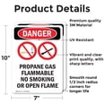 thumbnail image 2 of (2 Pack) Propane Gas Flammable OSHA Danger Sign 7 Inch X 10 Inch Vinyl Label Decal Sticker Weather Resistant, UV Protected for Workplace, Business, and Construction Site, Made in the, 2 of 7