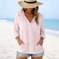 thumbnail image 2 of jiaxiM Lightweight Hoodies for Women Zip Up Summer Thin Hoodies Drawstring Loose Fit Cotton Hoodie Casual Beach Cover Up, 2 of 8