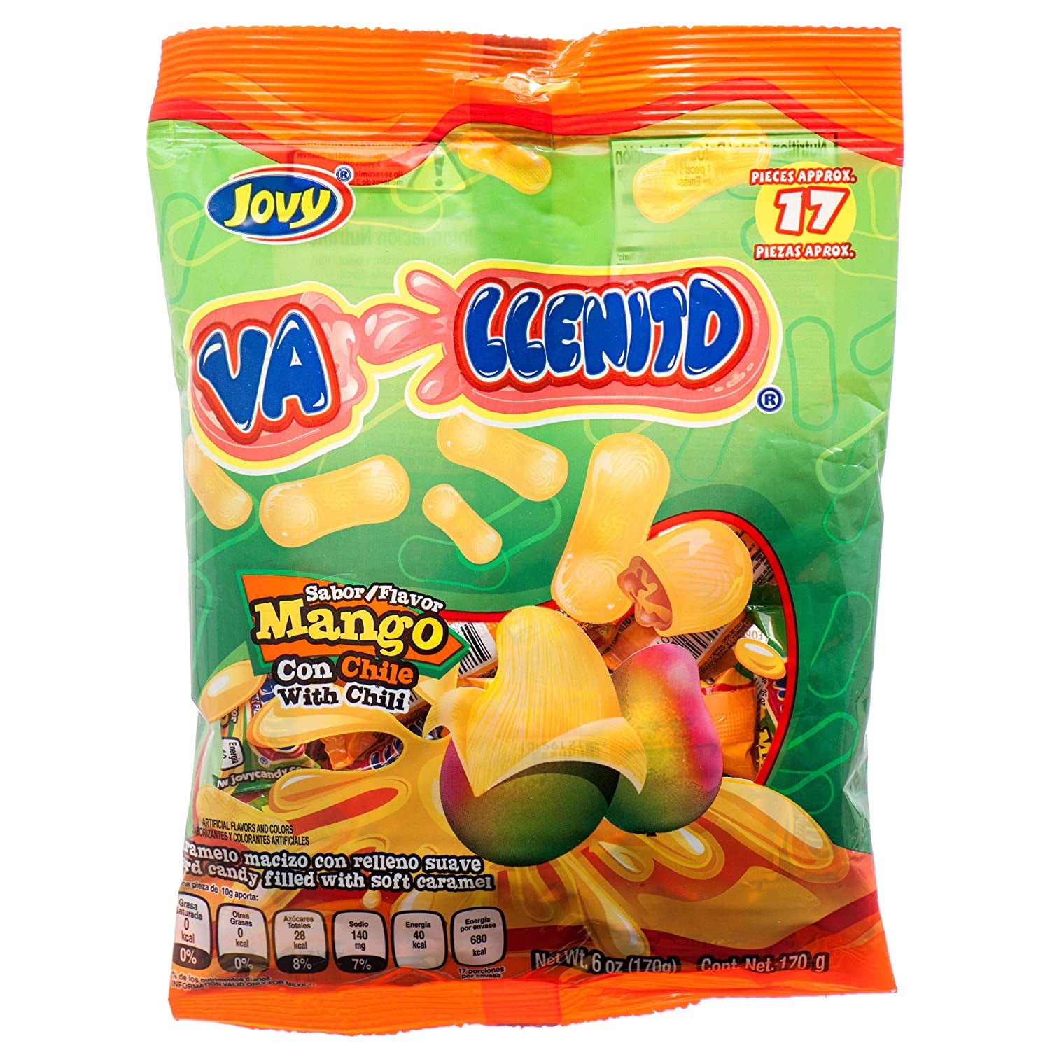 Jovy Vallenito Mango Flavor Mexican Candy (2 x 6 oz. Bags)
