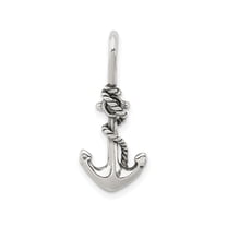 Sterling Silver Anchor Pendant with Rope Detail for Men and Women, Nautical Symbol of Strength and Hope, Ocean Maritime Charm Necklace in 925 Silver