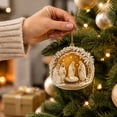 thumbnail image 4 of Christmas Nativity Scene Acrylic Flat Ornament 3.1 in Religious Holy Family Hanging Tree Decor Design C, 4 of 6