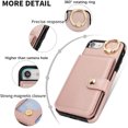 thumbnail image 2 of Allytechgroup iPhone SE 2022/2020/ iPhone 8 7 Wallet Case, Ring Holder Stand Cards Slots Shockproof Retro Flip Back Cover Phone Case for Apple iPhone SE 3rd 2nd Gen/ iPhone 8 7, Rosegold, 2 of 7
