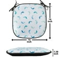 thumbnail image 5 of Sea Animals Chair Seating Cushion, Leaping and Playing Dolphin Aquatic Life Animal Marine Theme, Soft Seat Pads for Office with Anti-slip Backing, 16"x16", Turquoise Blue Navy, by Ambesonne, 5 of 7