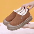 thumbnail image 6 of Men's Warm Platform Cotton Shoes Comfortable Plush Slip On Sneakers Fleece Lined Non Slip Short Chelsea Boots Brown Size 8, 6 of 9