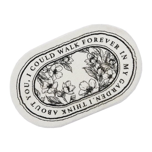 Billuyoard Floor Rug Soft Indoor Decor Wide Applications for Kitchen Doorway Bedroom Kits de decoración para fiestas Flor Ovalada 40x60cm