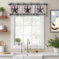 thumbnail image 2 of Country Star Valance Curtain Vintage Rust Grey Star Berry Rivet Beige Wood Board Window Valances Rod Pocket Short Curtains Window Treatments for Kitchen Bedroom Bathroom Laundry 42" x 18", 2 of 9