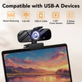 thumbnail image 5 of 4K Webcam for PC, Ultra HD 4K Collaboration and Streaming Webcam, PDAF Autofocus, Noise-Cancelling Mics, 105° FOV, Auto Light Correction, USB-A, Privacy Cover, Conferencing and Video Calling, 5 of 6