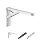 thumbnail image 2 of Riwesomey Soporte de estante plegable de tres pliegues, 2 uds., montaje en pared con resorte, soporte cargado por resorte, bisagra plegable de alta Herramientas y ferretería negro 10 pulgadas Riwesomey WJ3901-06B, 2 of 6