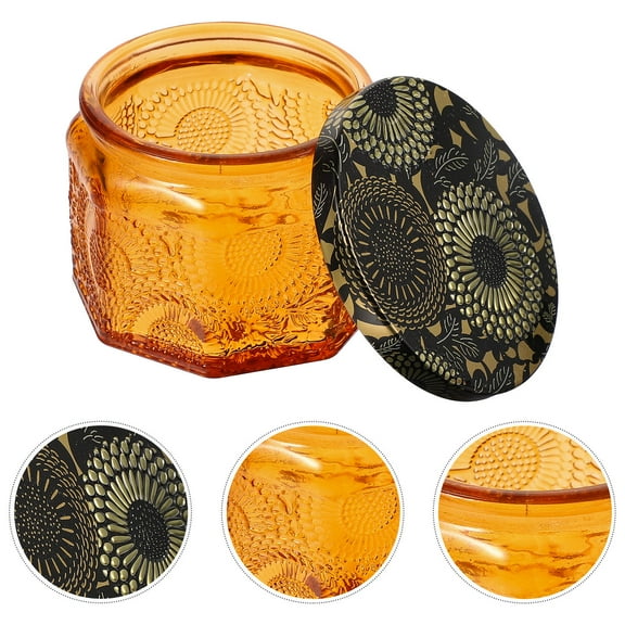 7 Pcs Container Vintage Scented Candle Cup Candle Making Jars 6.5X5cm Orange