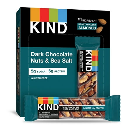 KIND Bars Dark Chocolate Nuts & Sea Salt Gluten Free Snack Bars 1.4 Oz 12 Count pack of 2