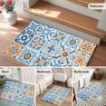 thumbnail image 5 of Bathroom Rugs 2x3 Ft, Blue Mediterranean Non Slip Area Rugs for Kitchen Bedroom Entryway, Vintage Moroccan Tiles Texture Washable Carpet Runner Rug Floor Mats for Bedroom Home Decor, 5 of 8