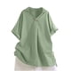 thumbnail image 3 of Blusas para mujer,Túnica de manga corta con cuello en V para mujer, blusa holgada, tela de poliéster suave, ropa informal para el hogar, sopatenor, 3 of 9