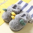 thumbnail image 2 of UngA Boys Slippers Kids Slippers Boys Girls Warm Soft Plush Memory Foam House Slippers Big Little Kids Non-Slip Winter Home Shoes for Indoor Outdoor Grey,12, 2 of 5