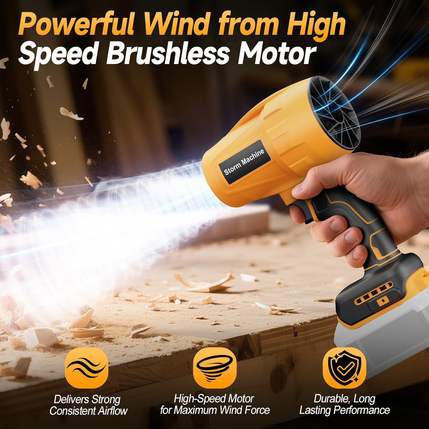 Electric Cordless Leaf Blower Dust Blower for DEWALT 20V Battery, High-Speed Motor Handheld Jet Fan Air Blower for Patio Cleaning, Lawn Care, Blowing Leaves and Dust (No Battery/Charger)