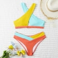 thumbnail image 6 of Elainilye Fashion Womens Bathing Suits Split Swimsuit Sexy Casual Bikini Swimsuit 2 Piece Swimsuit,Yellow, 6 of 8