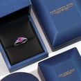 thumbnail image 5 of Gem Stone King 925 Sterling Silver Pink Created Sapphire and Blue Tanzanite Engagement Ring for Women | 1.26 Cttw | Oval 7X5MM | Gemstone September Birthstone | Size 9, 5 of 6