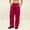 Red, variant on Hzzrkos Men Casual Loose Solid Color Elastic Waist Long Straight Leg Pants With Side Pockets for Daily Wear