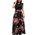 thumbnail image 1 of Tralilbee Robe Longue Imprimée pour Femme Pièce Florale Col Rond Banquet Mode Élégante Robe Moulante Moderne Aguichant Grande Taille, 1 of 3