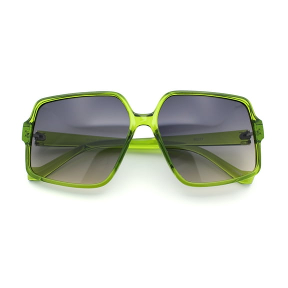 Womens Classical 90s Butterfly Designer Style Chic Thin Plastic Sunglasses Green - Smoke