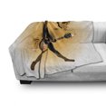 thumbnail image 3 of Popstar Party Soft Flannel Fleece Throw Blanket, Girl Silhouette with Hairstyle and Butterflies Playing Guitar, Cozy Plush for Indoor and Outdoor Use, 50" x 70", Orange Brown Dark Brown, by Ambesonne, 3 of 6