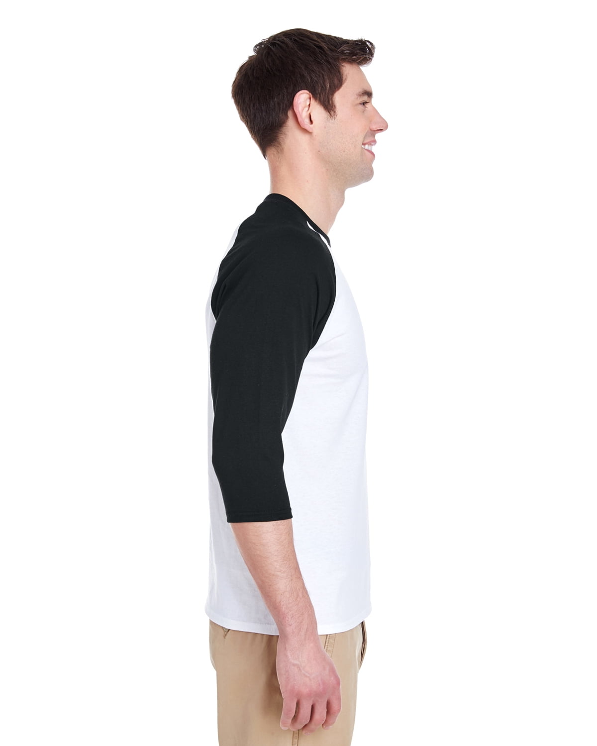 Mens Heavy Cotton ¾-Sleeve Raglan 3 Pack