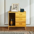 thumbnail image 5 of MoNiBloom Bamboo 3 Tiers 3 Drawers Beside Table, Modern Nightstand, Natural, for Bedroom, 5 of 10