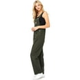 thumbnail image 2 of Revolt Women's Juniors Baggy Straight Leg Twill Overalls (True Olive, 14), 2 of 3