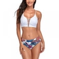 thumbnail image 1 of HULKLIFE Women's Sexy Printed Two Piece Bikini Swimsuit With Lace Up Cut Out Thong Swimwear Summer Bathing Suit, 1 of 5