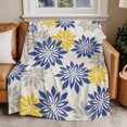 thumbnail image 2 of Flannel Throw Blanket for Couch Sofa Bed, Country Flower Retro Linen Soft Cozy Warm Fuzzy Blanket 40x50in, 2 of 9