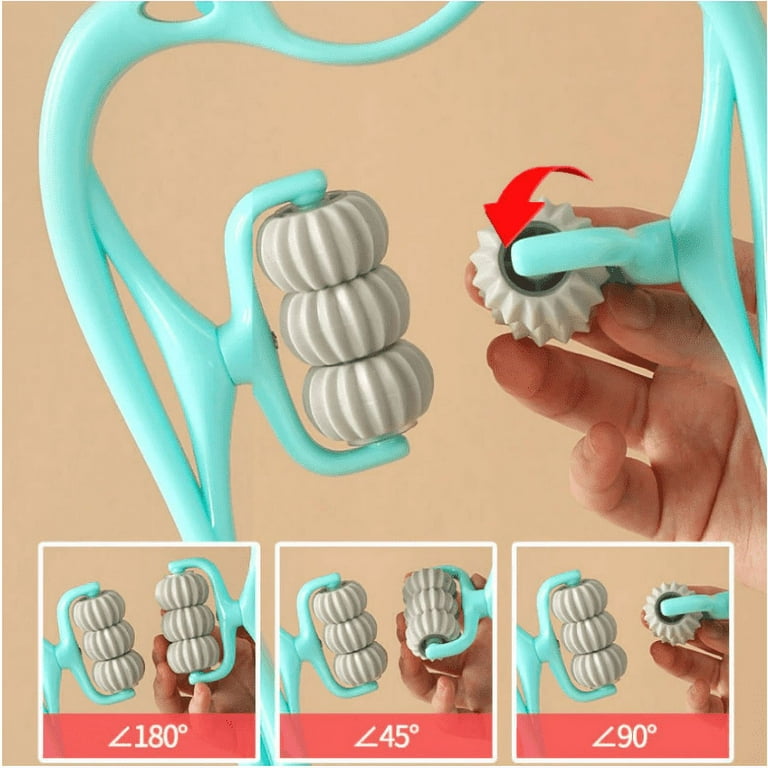 Neck Massager Therapy Neck and Shoulder Dual Trigger Point Roller Self- Massage Tool Relieve Hand Pressure Deep Massage