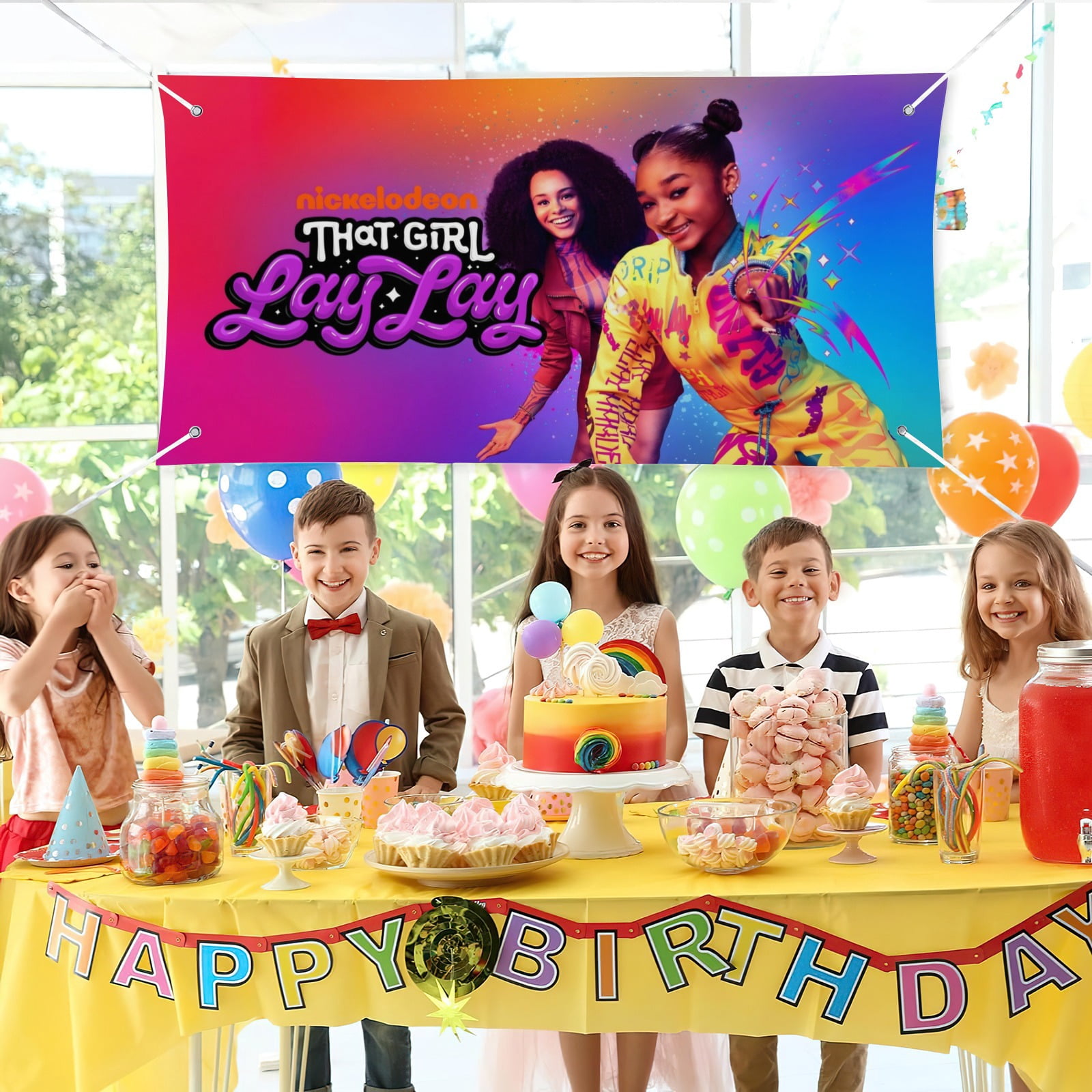 That Girl Lay Lay-Theme Backdrops Banner Birthday Party Decor Supplies Personalized Party Backdrop Decoration,5x3ft（150x90cm）