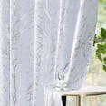 thumbnail image 3 of Decoultimatex Tree Branch Blackout Window Curtain Panels Silver White Metallic Print Room Darkening Window Drapes for Bedroom Office, Grommet Top, 50"x 84"x 2, 3 of 6