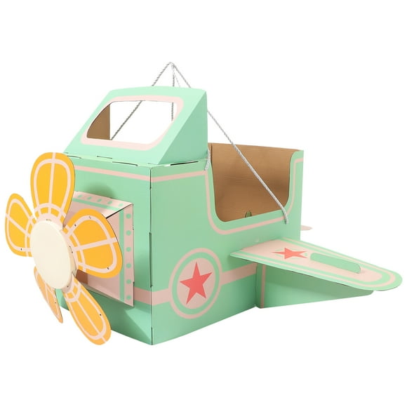 MIANGASTORE Wearable Cardboard Airplane Toy Kids Cardboard Airplane Costume DIY Aircraft Plane Toy