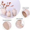 Ceramic Rustic Vase Terracotta Round Pottery Vase with Handles