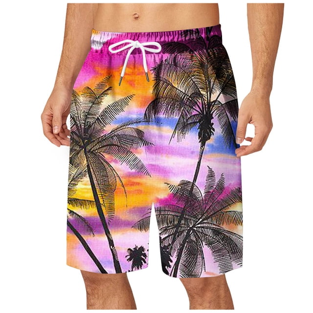 Men's Board Shorts for Beach and Swim—Quick Drying Trunks with 5 Inch Length Mesh Long Swim Shorts for Comfort and Performance